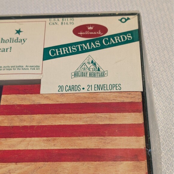 Hallmark Vintage NOS Christmas Star Spangled USA Flag Patriotic 20 Cards Veteran - Picture 6 of 7